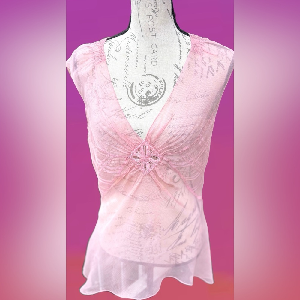 Max Studio Elegant Sheer Silk Tunic Blouse
(M) Pink
New with Tag / Never Worn - Picture 1 of 7